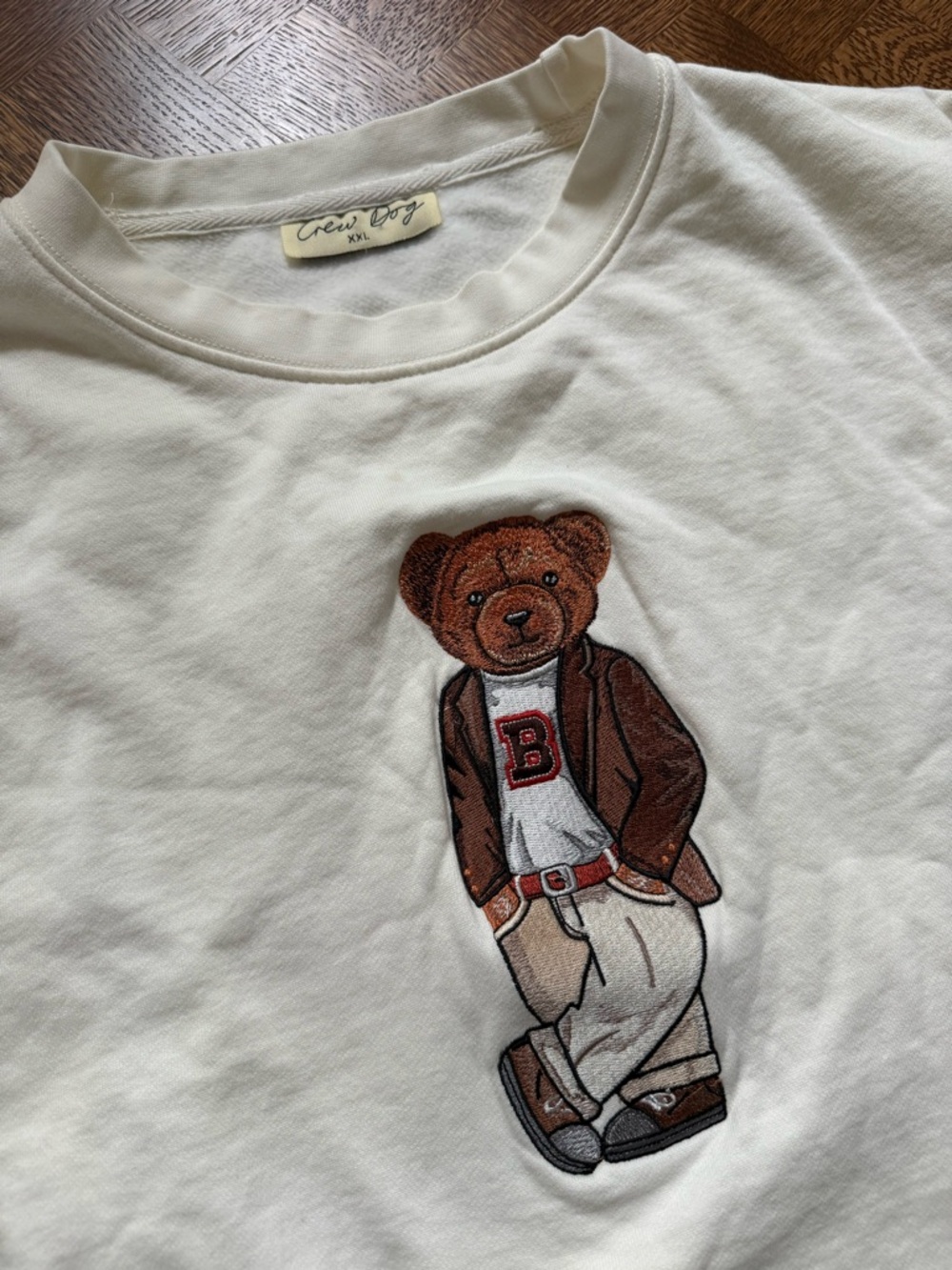 BROWN UNIVERSITY Crew Dog Embroidered Bear Sweatshirt Ivy Preppy College XXL